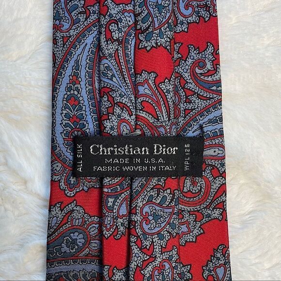 Dior EUC Authentic 100% Silk Paisley Tie - Picture 6 of 6